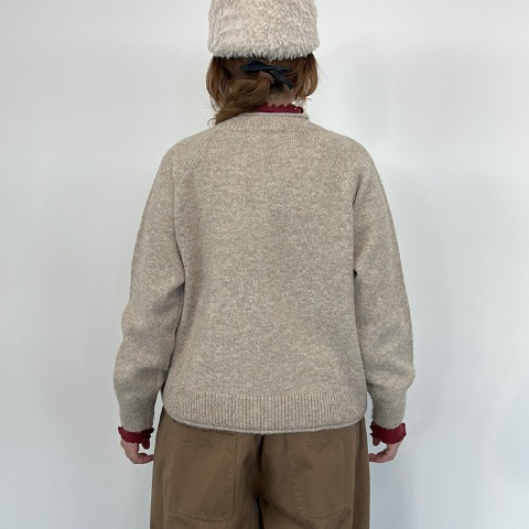 レディース　ロゴジャカードニットプルオーバー（Mushroom）