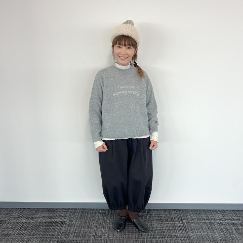 レディース　ロゴジャカードニットプルオーバー（Mushroom）