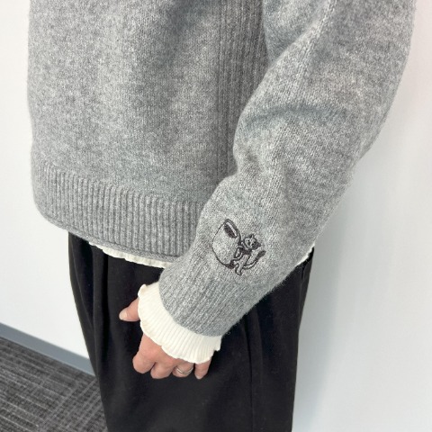 レディース　ロゴジャカードニットプルオーバー（Mushroom）