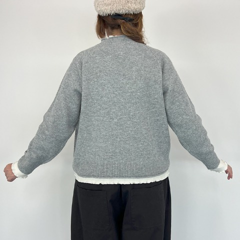 レディース　ロゴジャカードニットプルオーバー（Mushroom）