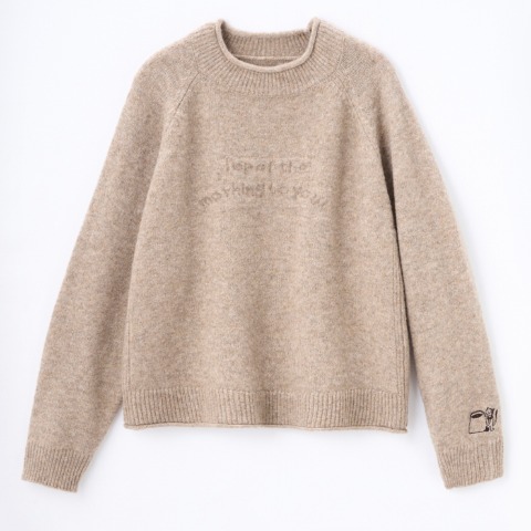 レディース　ロゴジャカードニットプルオーバー（Mushroom）