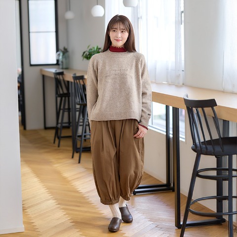 レディース　ロゴジャカードニットプルオーバー（Mushroom）