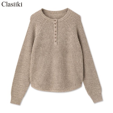 レディース　ヘンリーネックニットプルオーバー（Clasiiki）