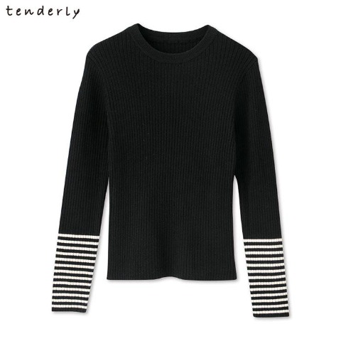 レディース　袖切り替えニットプルオーバー（tenderly）
