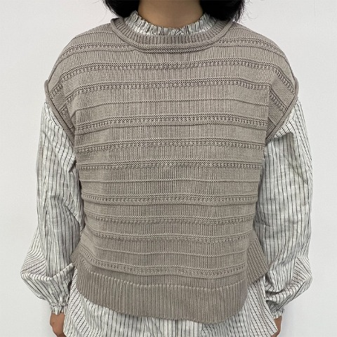 レディース　ニットベスト　（Mushroom)