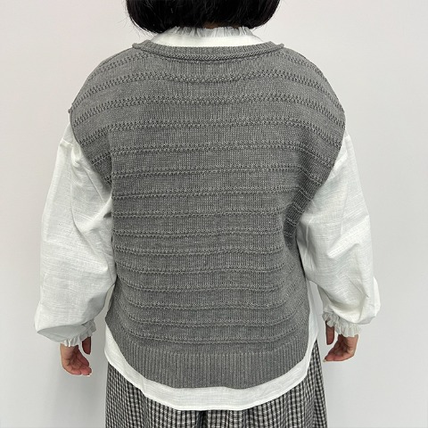 レディース　ニットベスト　（Mushroom)