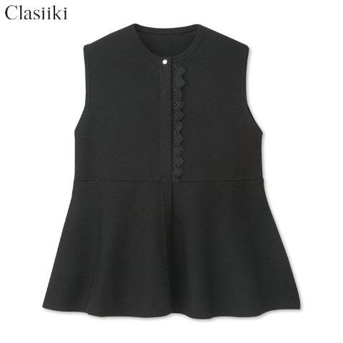 レディース　前レースニットベスト（Clasiiki）