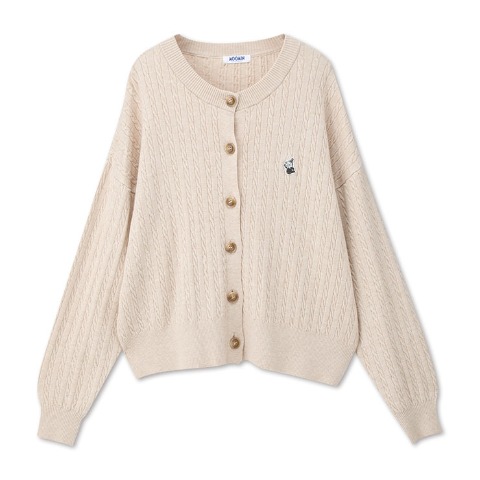 レディース　ケーブルニットカーディガン（ムーミン）