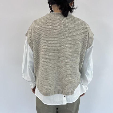 レディース　ニットベスト　（Mushroom)
