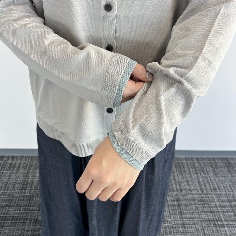 レディース　前後2WAYニットカーディガン（Mushroom）