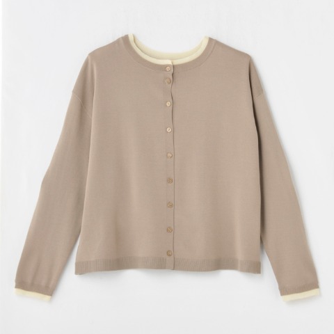 レディース　前後2WAYニットカーディガン（Mushroom）