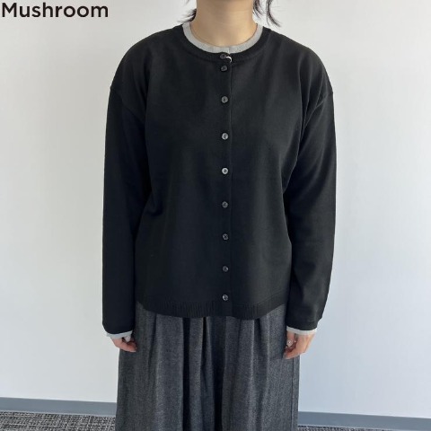 レディース　前後2WAYニットカーディガン（Mushroom）