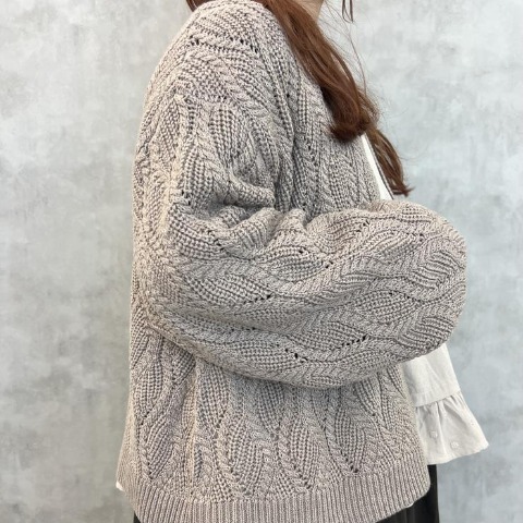 レディース　ニットカーディガン（まきみさき×Mushroom）