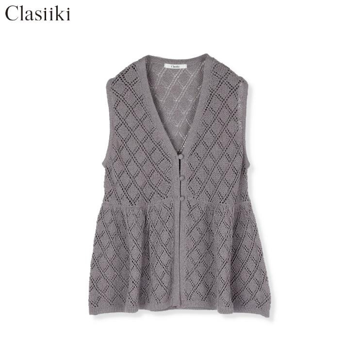 レディース 透かし編みニットベスト（Clasiiki） | シャンブル