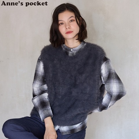 レディース シャギーニットベスト(Anne's pocket) | シャンブル