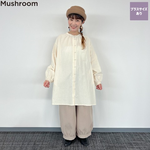 レディース　ループボタンチュニック（Mushroom）