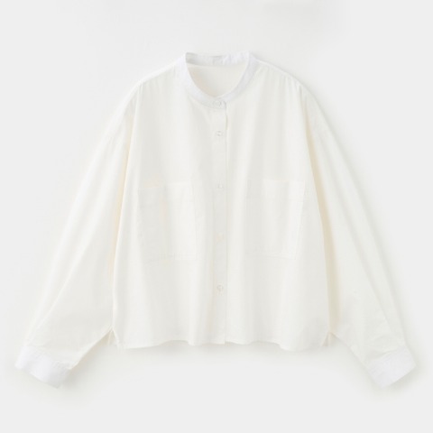 レディース　バンドカラーWポケットシャツ　(Anne's Pocket)