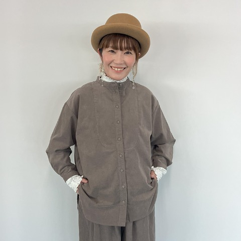 レディース　コーデュロイチュニックシャツ（Mushroom）