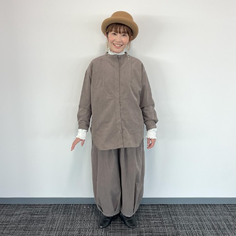 レディース　コーデュロイチュニックシャツ（Mushroom）