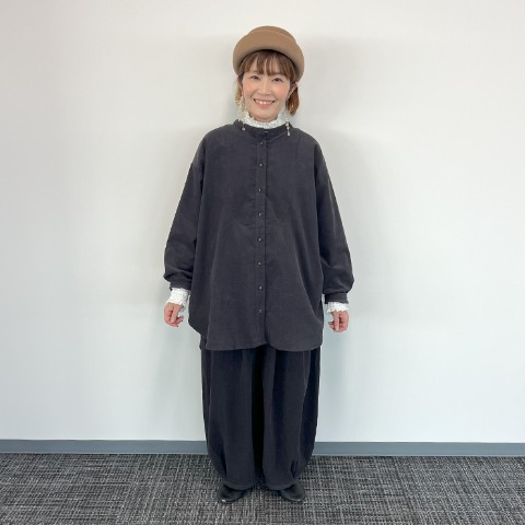 レディース　コーデュロイチュニックシャツ（Mushroom）