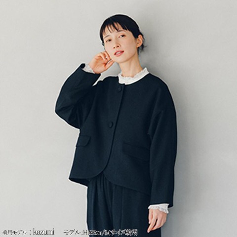 レディース　襟レースブラウス