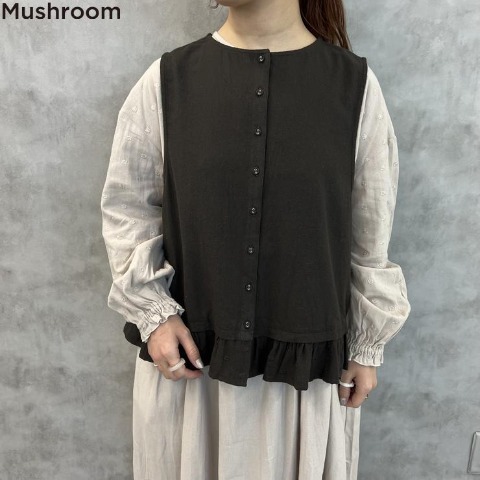 レディース　ベスト（まきみさき×Mushroom)