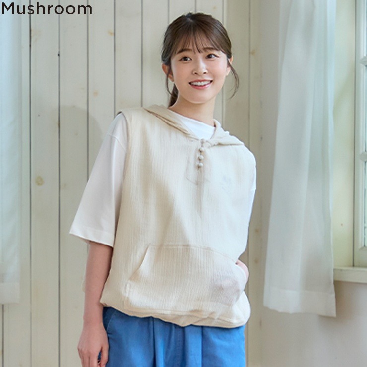 レディース フード付きベスト（Mushroom) | シャンブル | しまむらパーク