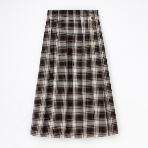 レディース　釦付きフレアースカート(tsukuru&Lin)