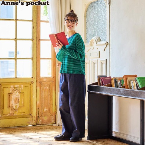 レディース　デニムワイドパンツ (Anne's Pocket)