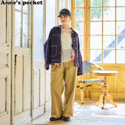レディース   タックワイドパンツ(Anne's Pocket)