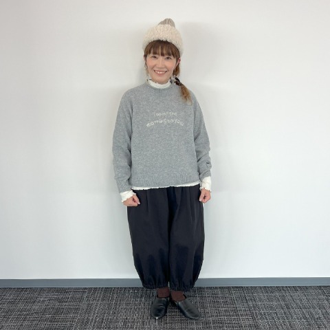レディース　裾ゴムコクーンパンツ（Mushroom）