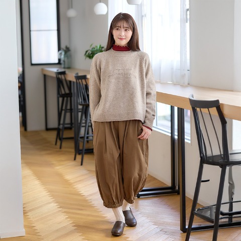 レディース　裾ゴムコクーンパンツ（Mushroom）