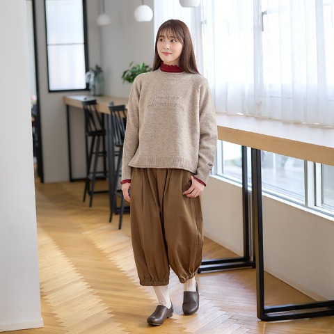 レディース　裾ゴムコクーンパンツ（Mushroom）