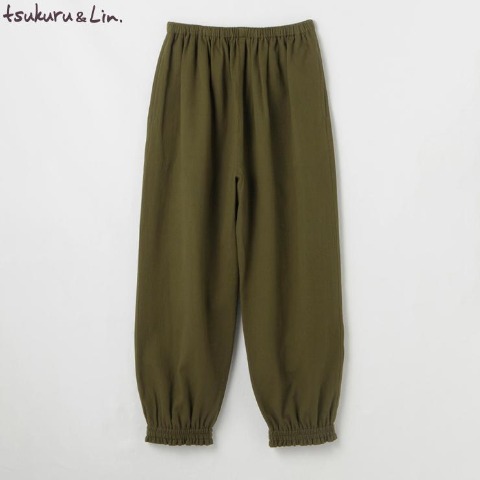 レディース　裾ミニフリルゆるりパンツ(tsukuru&Lin.)