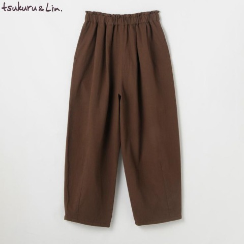 レディース　フリルウエストタックゆるりパンツ(tsukuru&Lin.)