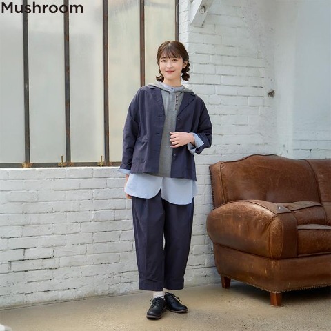 レディース　裾タックパンツ（Mushroom）