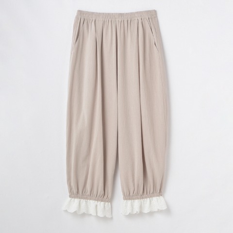 レディース　裾レースペチパンツ（まきみさき×Mushroom）