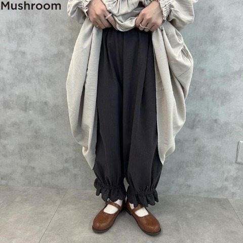レディース　裾レースペチパンツ（まきみさき×Mushroom）