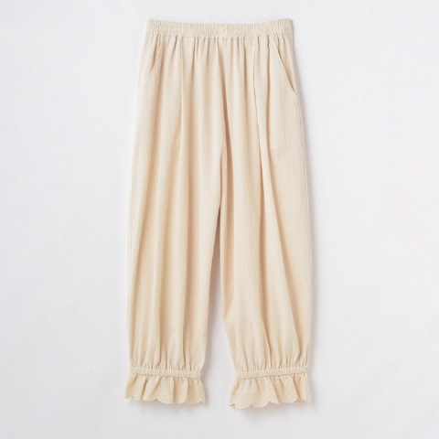 レディース　裾レースペチパンツ（まきみさき×Mushroom）