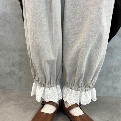 レディース　裾レースペチパンツ（まきみさき×Mushroom）