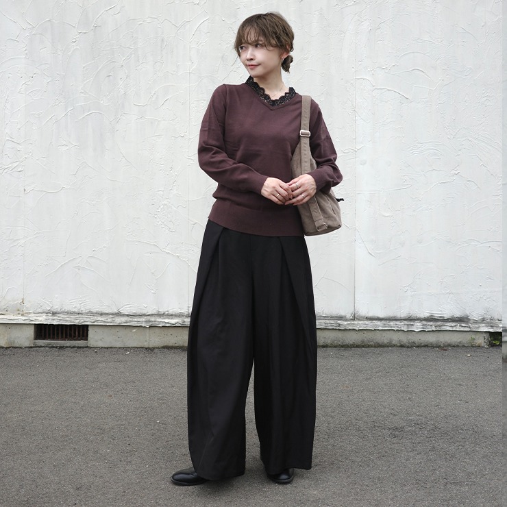 Yukiさま HEVE ヘイヴパンツ レディース タックワイドパンツ(YUKI) | シャンブル | しまむらパーク