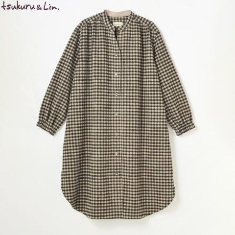 レディース　スキッパー前開ワンピース　（tsukuru＆Lin.）