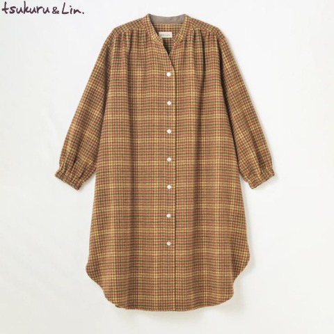 レディース　スキッパー前開ワンピース　（tsukuru＆Lin.）