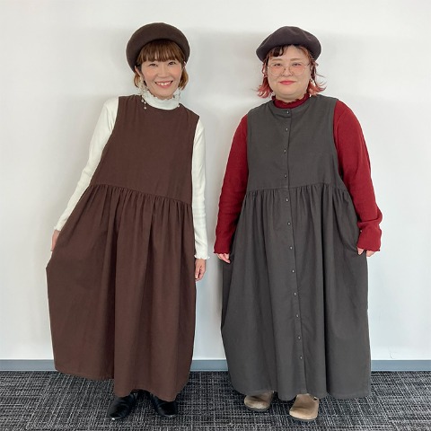 レディース　前後2WAYジャンパースカート（Mushroom）