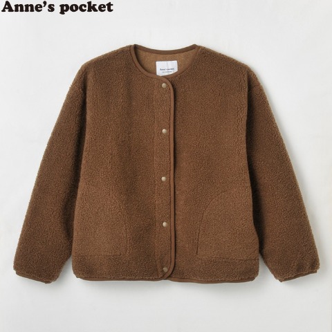 レディース　 ボアノーカラージャケット　( Anne's Pocket)