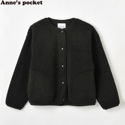 レディース　 ボアノーカラージャケット　( Anne's Pocket)