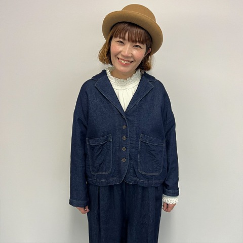 レディース　カットデニムジャケット（Mushroom）