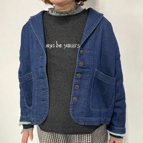 レディース　カットデニムジャケット（Mushroom）