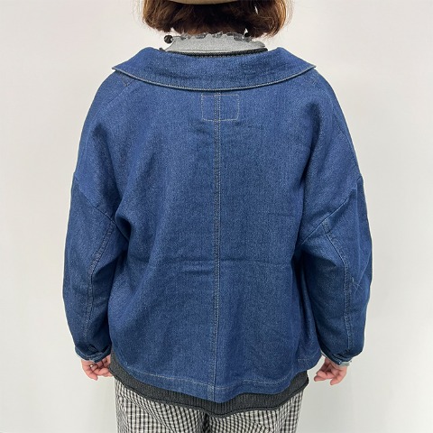 レディース　カットデニムジャケット（Mushroom）