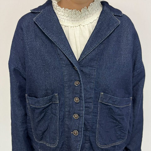 レディース　カットデニムジャケット（Mushroom）